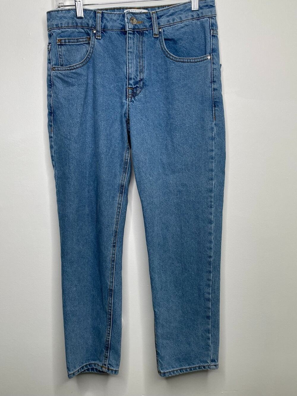 ASOS Design Classic Rigid Jeans Mens W30 L30 Light Wash Blue Straight Relaxed De